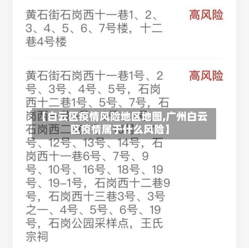 【白云区疫情风险地区地图,广州白云区疫情属于什么风险】